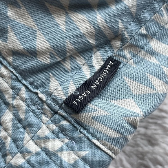 American Eagle NWT blue geometric pattern cotton bucket hat - Picture 5 of 6